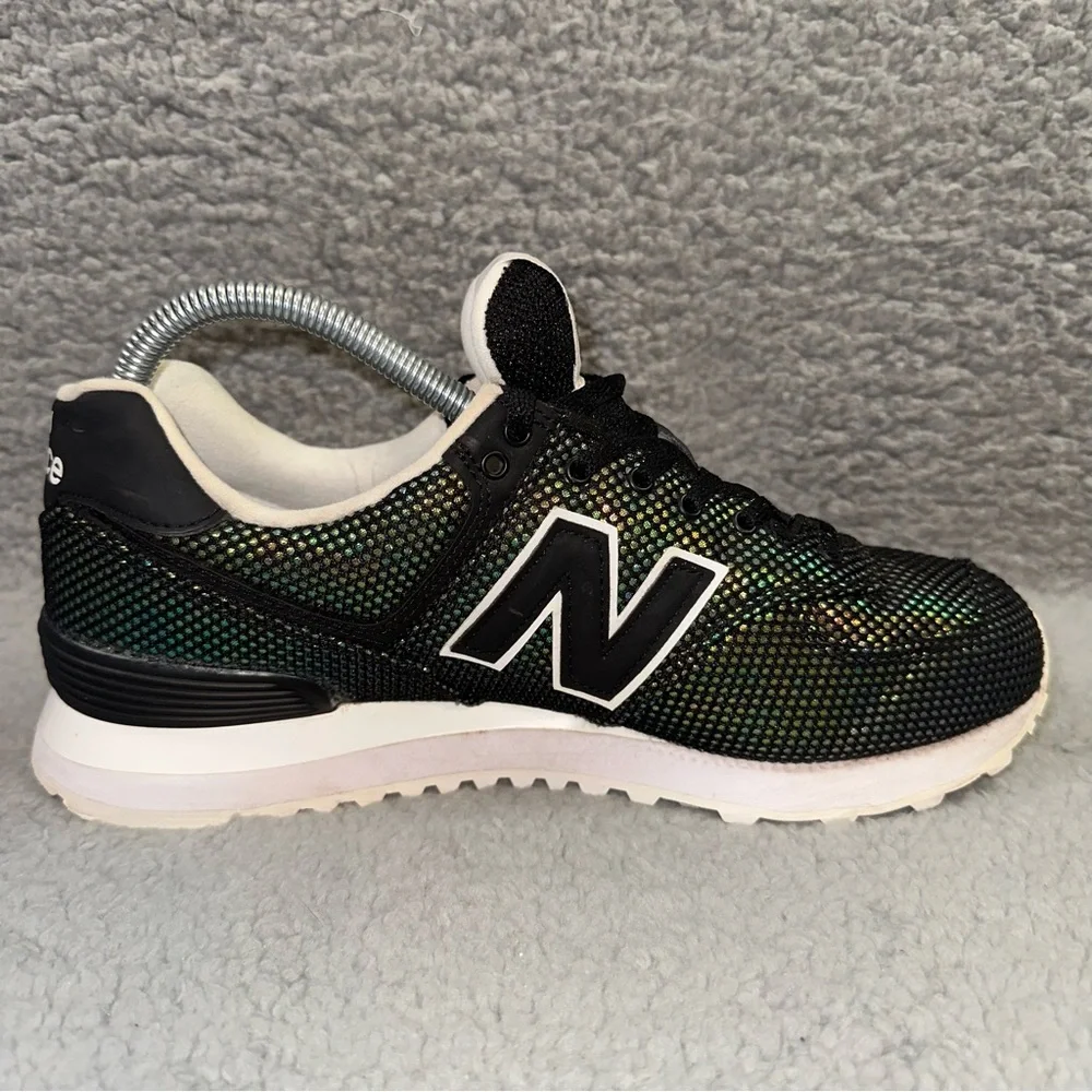 New Balance 574 WL574UBA Shoes Black Luminescent Mermaid Women's 8 Sneakers - Picture 7 of 10